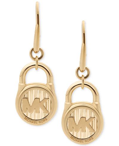 Michael Kors Logo Padlock Drop Earrings 